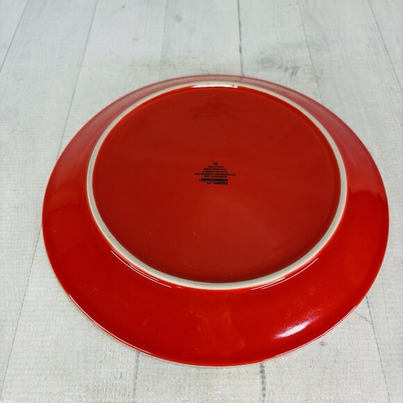 Room Essentials ANGLED RIM ORANGE FLAME White Trim Stoneware Dinner Plates Set 3 - Picture 3 of 16